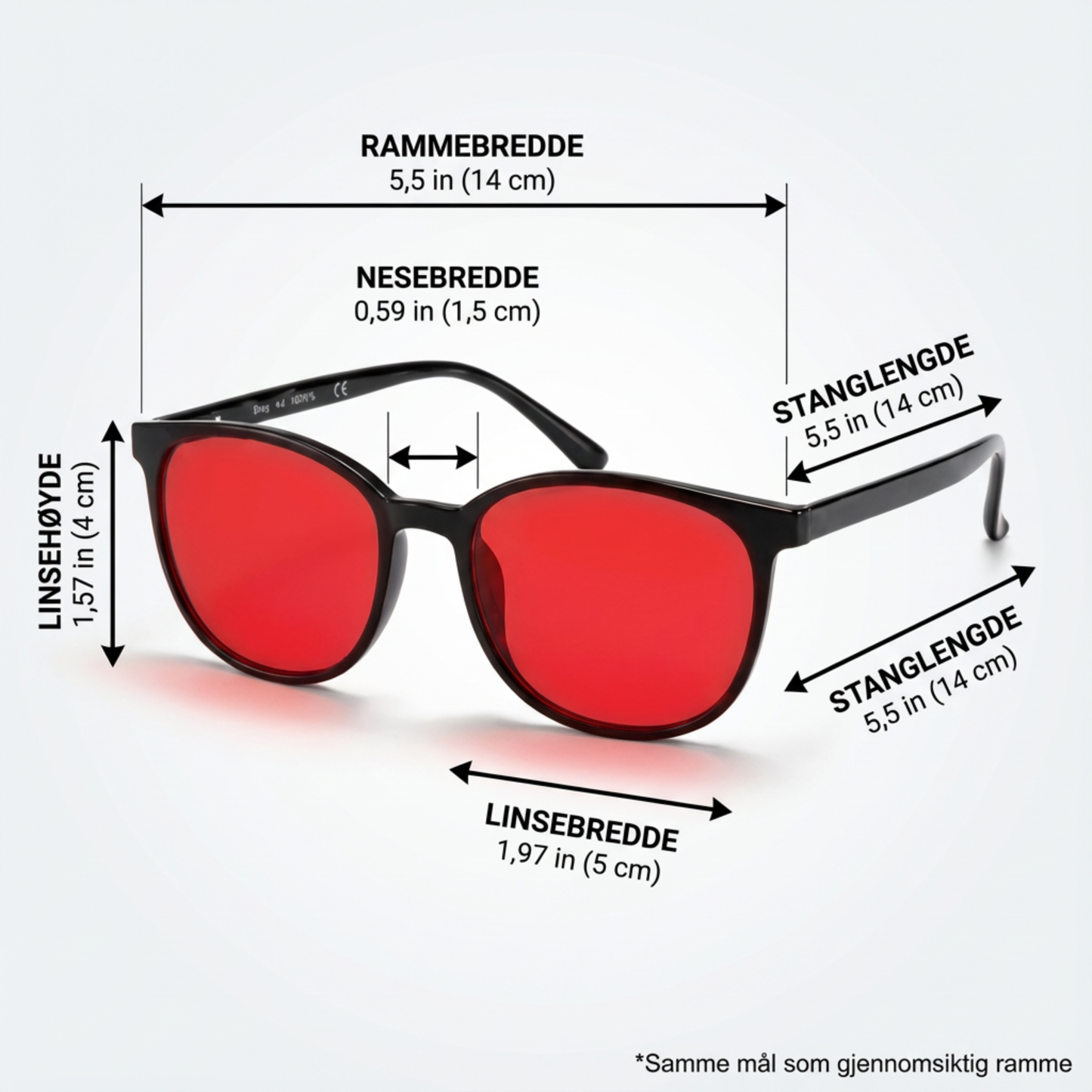 Fokus® | Unisex glasögon med rött glas för blått ljus