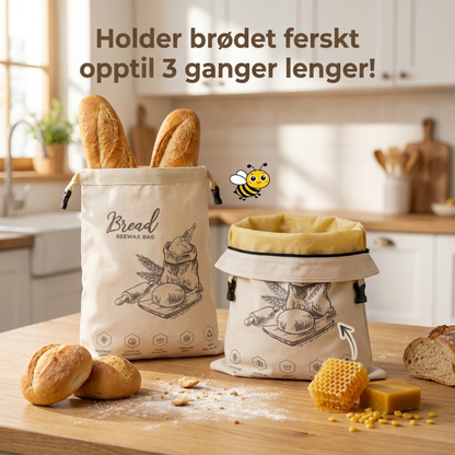 Økologisk bivoks brødpose – 100% bomull
