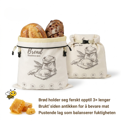 Økologisk bivoks brødpose – 100% bomull
