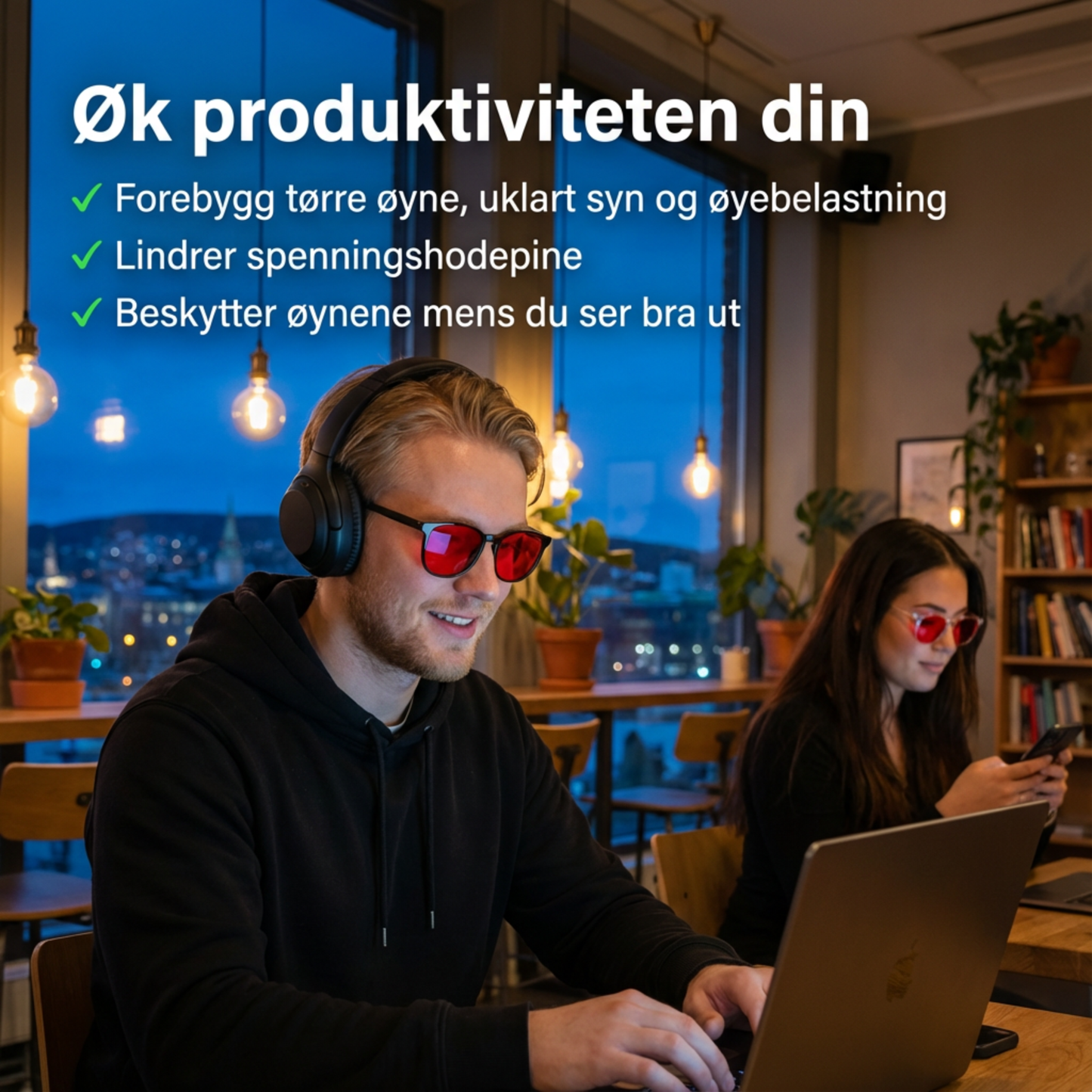 Fokus® | Unisex glasögon med rött glas för blått ljus