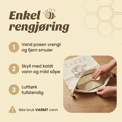 Økologisk bivoks brødpose – 100% bomull