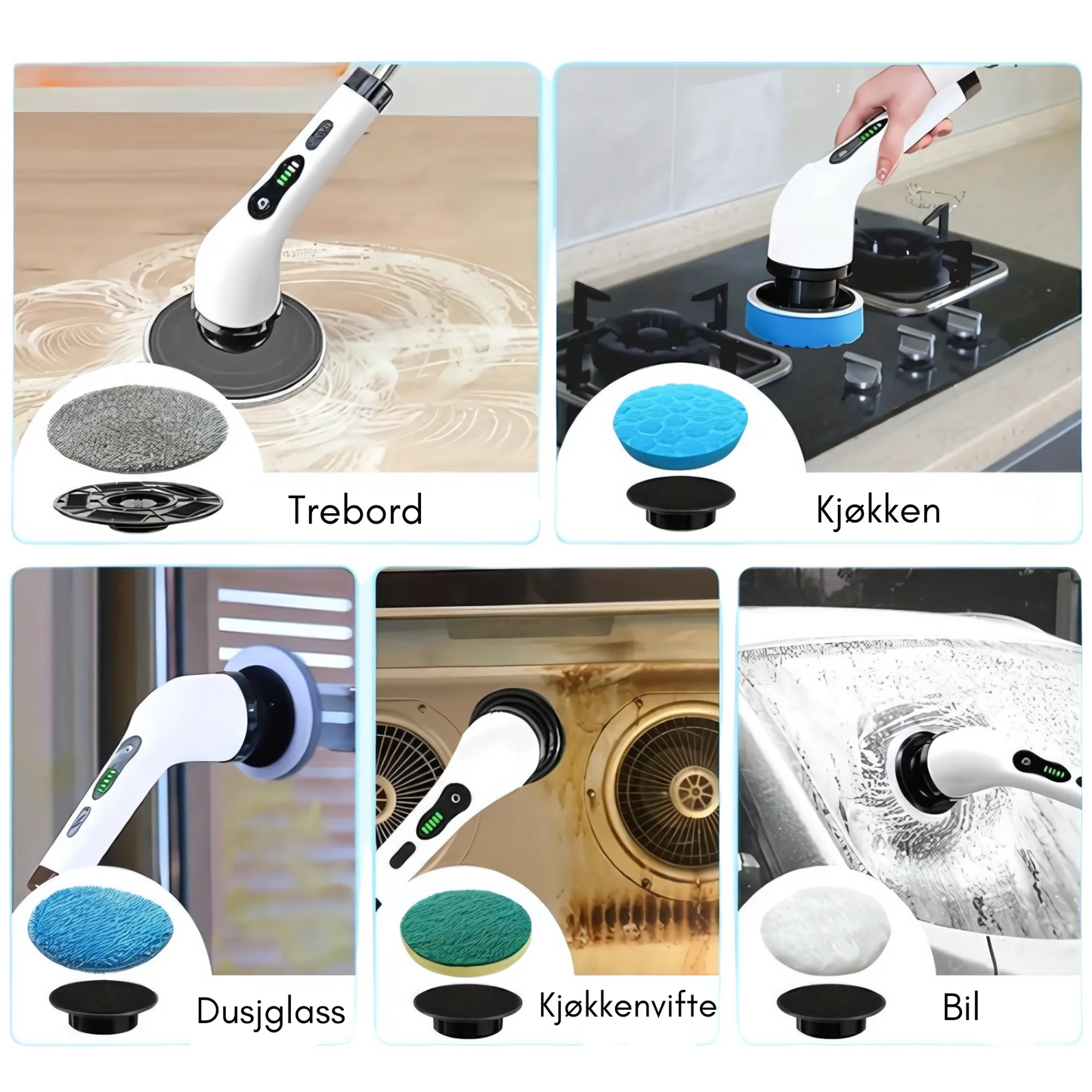 PowerScrub Børstesett – 9 deler