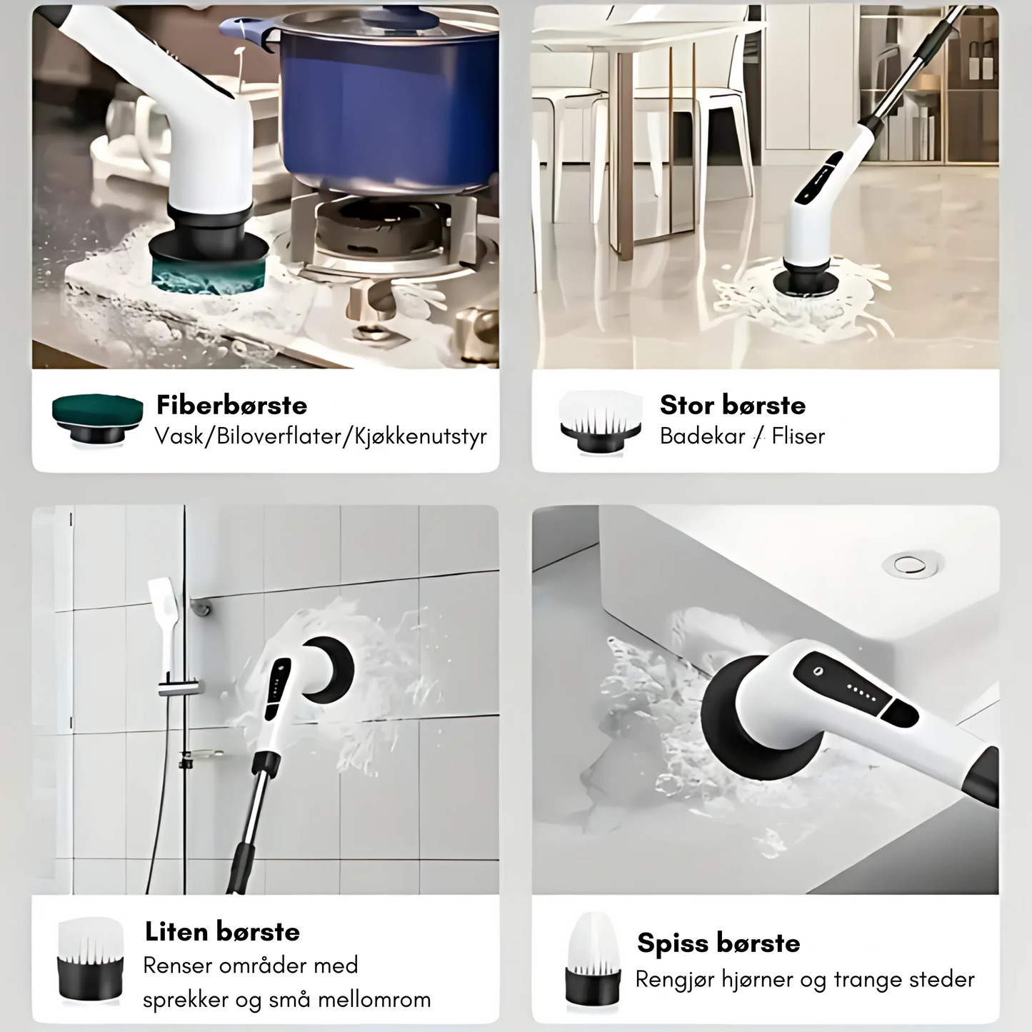 PowerScrub Børstesett – 9 deler